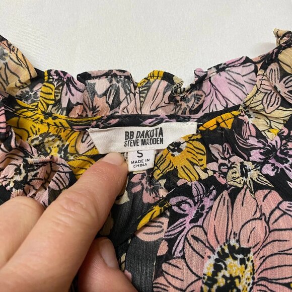 BB Dakota Steve Madden Dark Floral Blossom Dress Small Prairie Whimsical Fairy - Picture 6 of 13